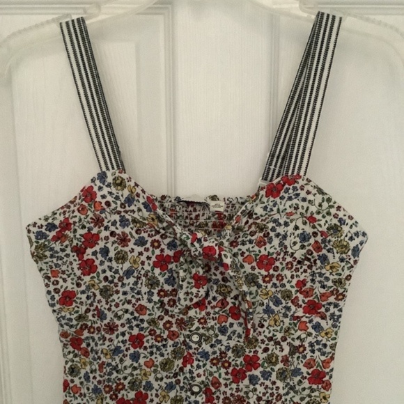 Anthropologie Postmark Floral Button-Down Corset Top w/ Striped Straps S NEW - Picture 2 of 10